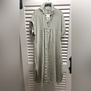 NWT Zara Linen Button Down Dress